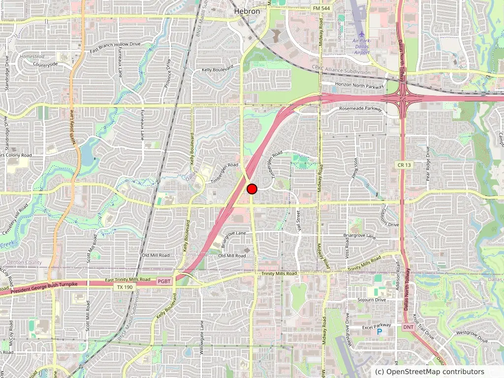 Map of the area around the Carrollton office on Midway Road