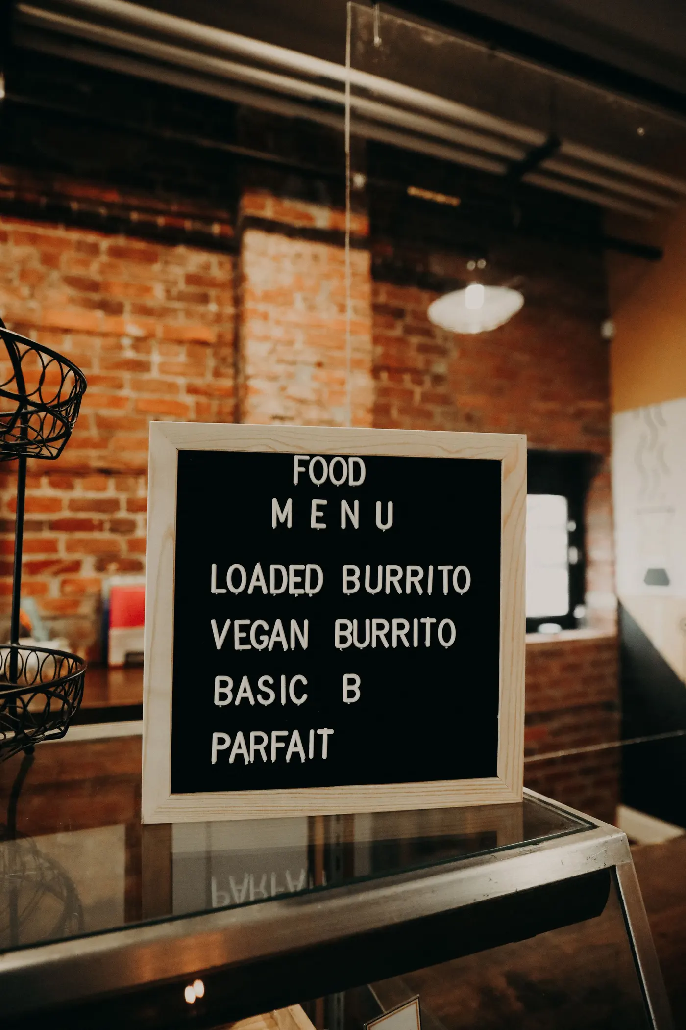 Stock photo: menu board on a cafe counter