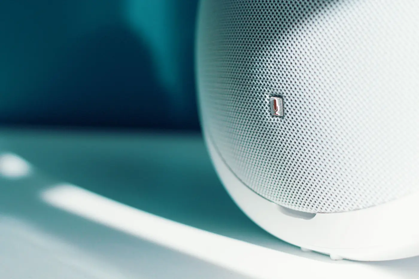Stock photo: close view of a white speaker grille